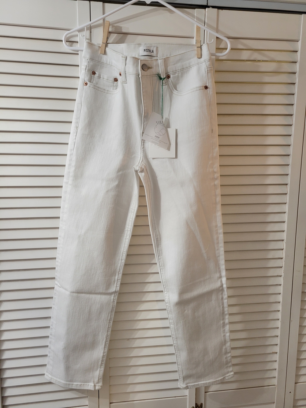 pistola White High-Rise Straight Leg Jeans - Women's